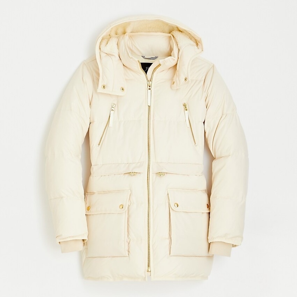 J.Crew Chateau Puffer Jacket with primaloft cream size XXSP